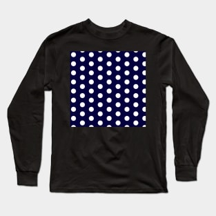 White dots in dark blue Long Sleeve T-Shirt